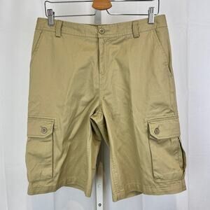 POLO Ralph Lauren Cargo Shorts Zip Fly Cotton Khaki Tan Boys 32" Waist Size 20